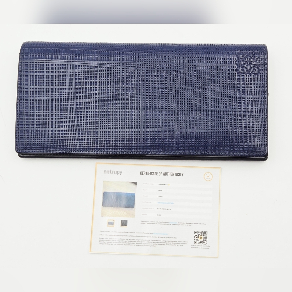 Loewe Billetero Blue Continental Long Wallet with COA